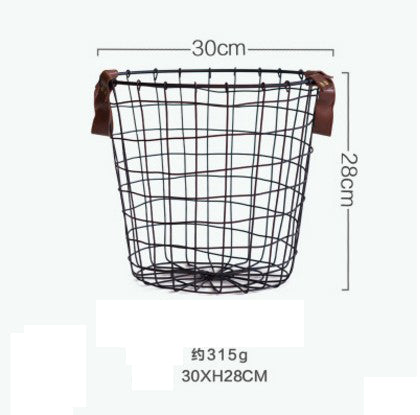 Wäschekorb aus nordischem Eisen und schwarzem Metall