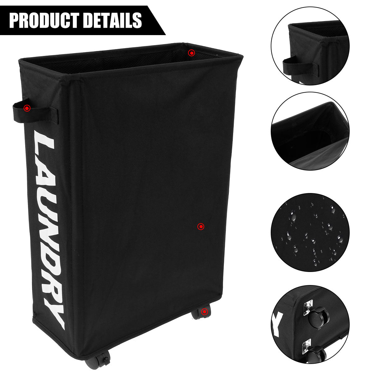 Wasserdichter Wäschekorb Schwarz