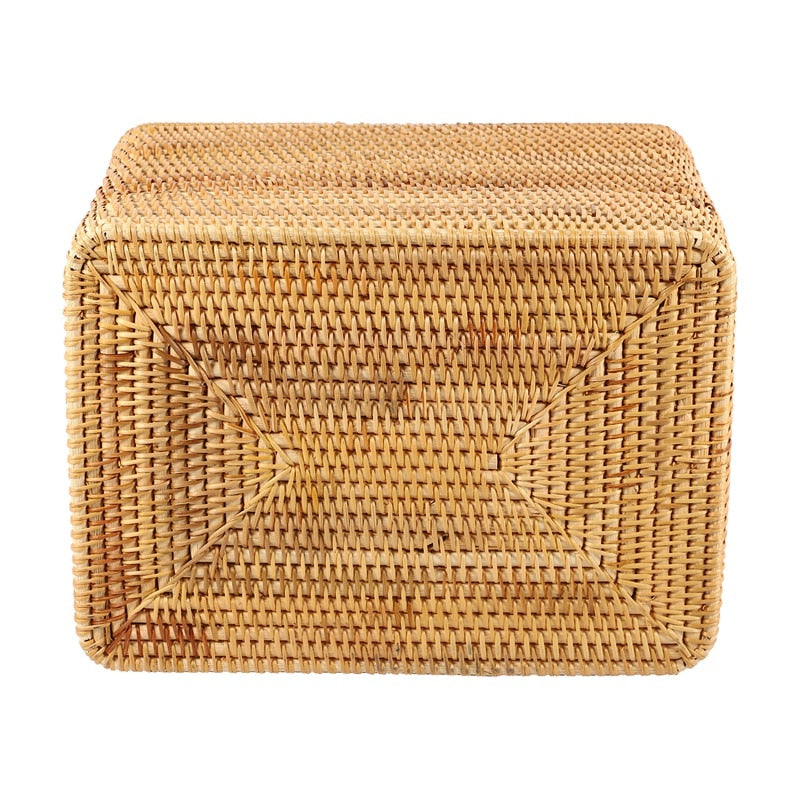 Handgefertigter Wäschekorb aus Rattan mit Deckel